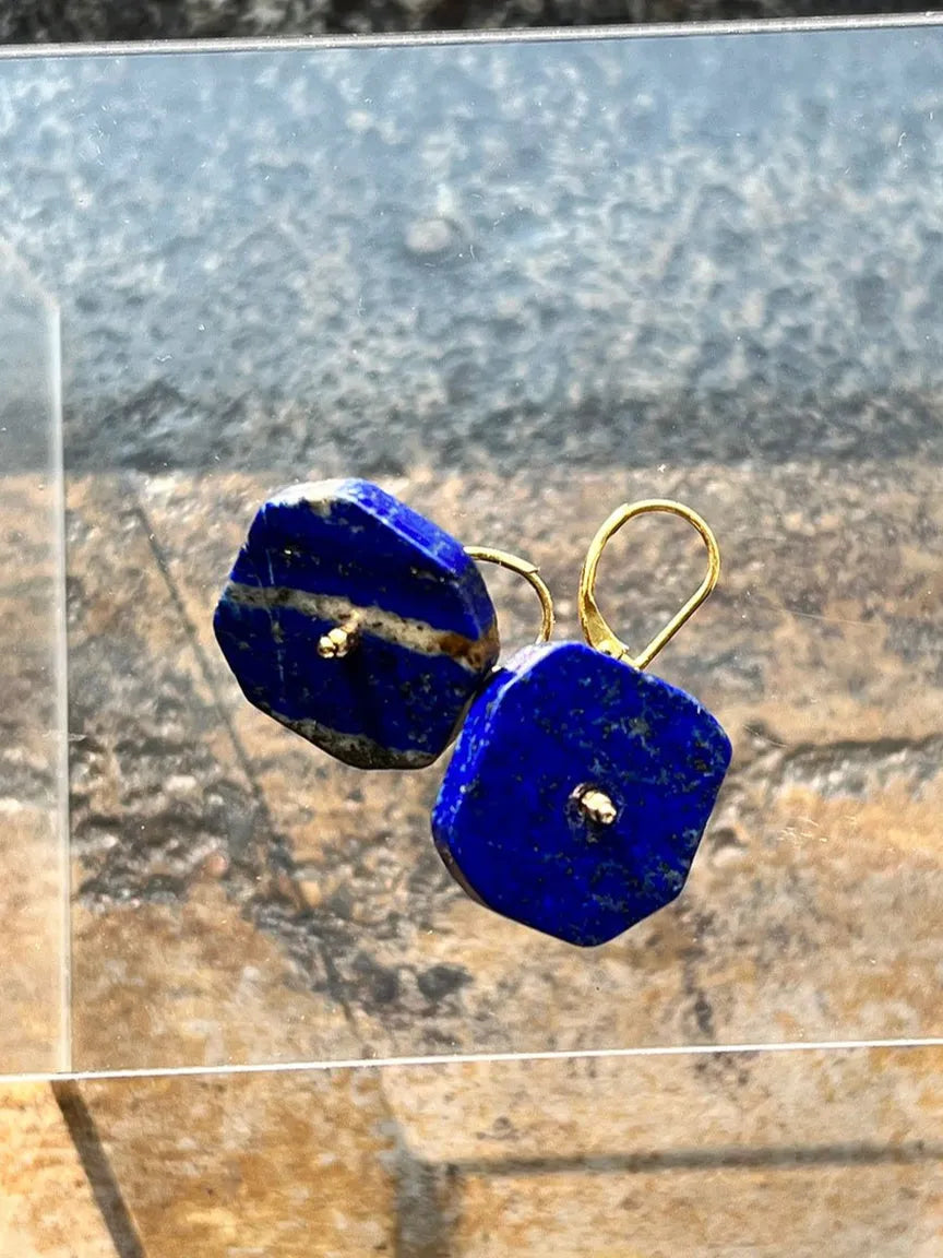 OLIVER Earrings Lapis Lazuli 4K Gold Or Sterling Silver