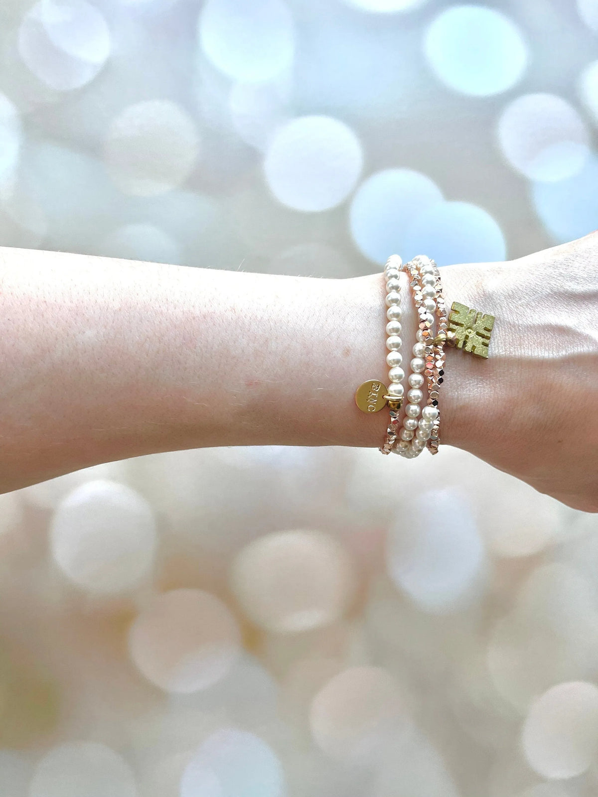 OLIVIA Wrap Necklace Pearl Hematite Tribal Pendant Transforms To Bracelet