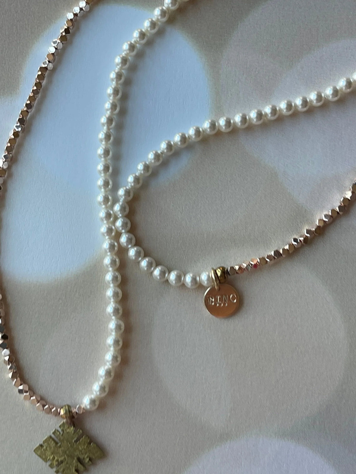 OLIVIA Wrap Necklace Pearl Hematite Tribal Pendant Transforms To Bracelet