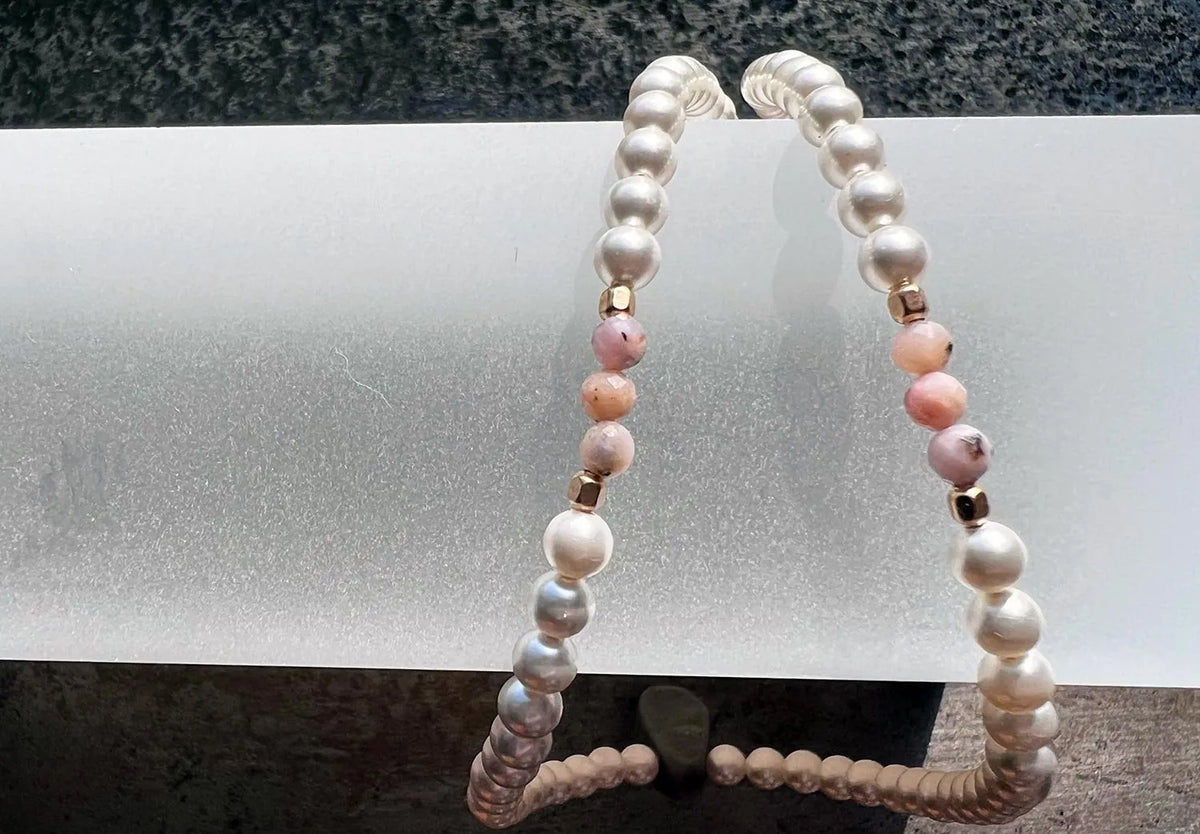 OLLY Choker & Collar Necklace Pearl Rare Cobalto Calcite Druzy