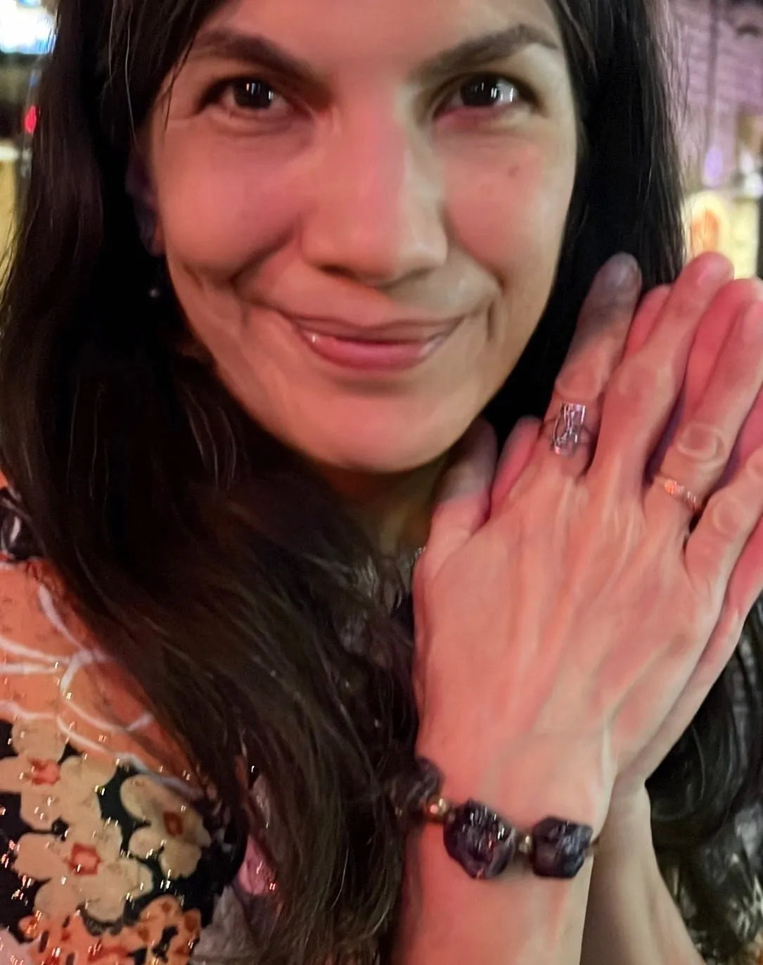 PEBBLES Raw Amethyst Bracelet 80-130 Carats Crystals Brass Copper