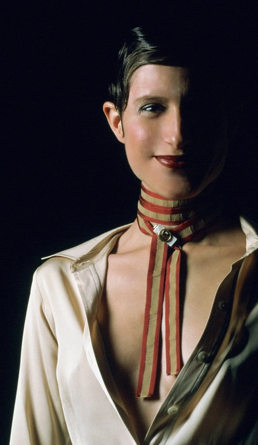 PRINCETON Skinny Silk Scarf Gender Fluid Fashion Textile Leather