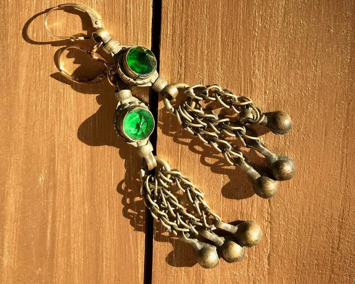 RILEY Flutter Drop Earrings Repurposed Rare Kuchi Tribe Findings