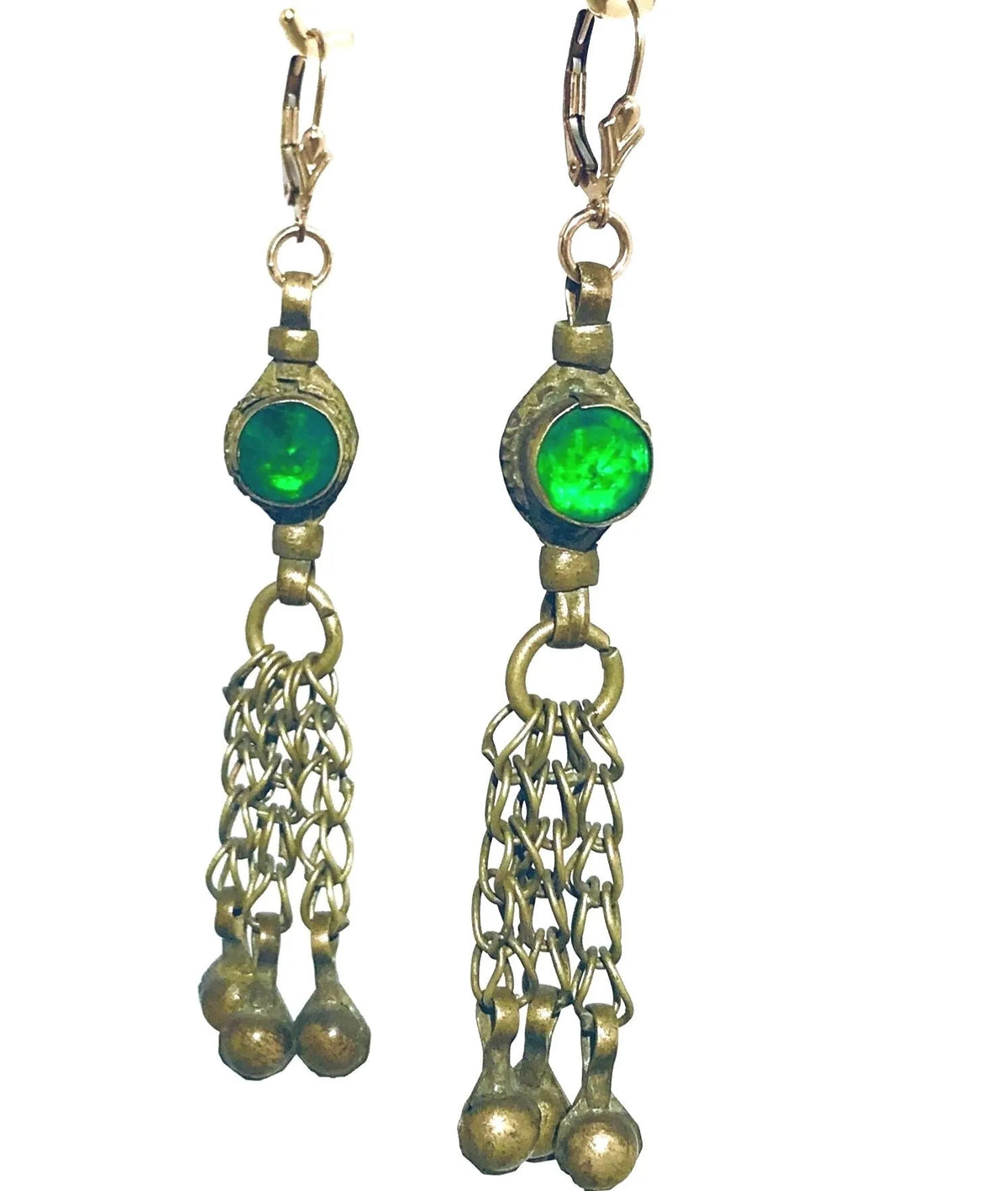 RILEY Flutter Drop Earrings Repurposed Rare Kuchi Tribe Findings