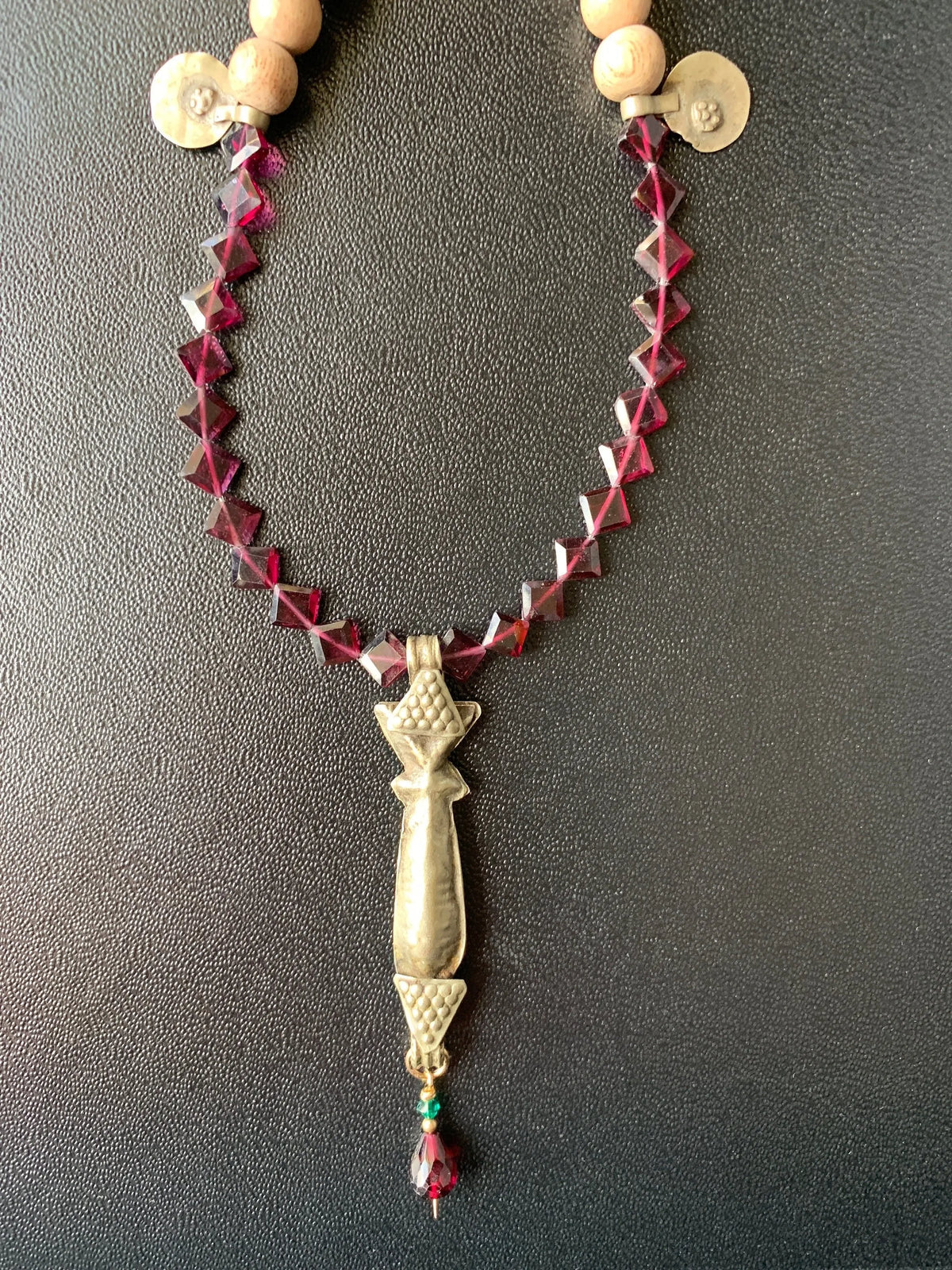 ROAN Necklace Rare Antiquity Tribal Fragments Gems Wood Beads