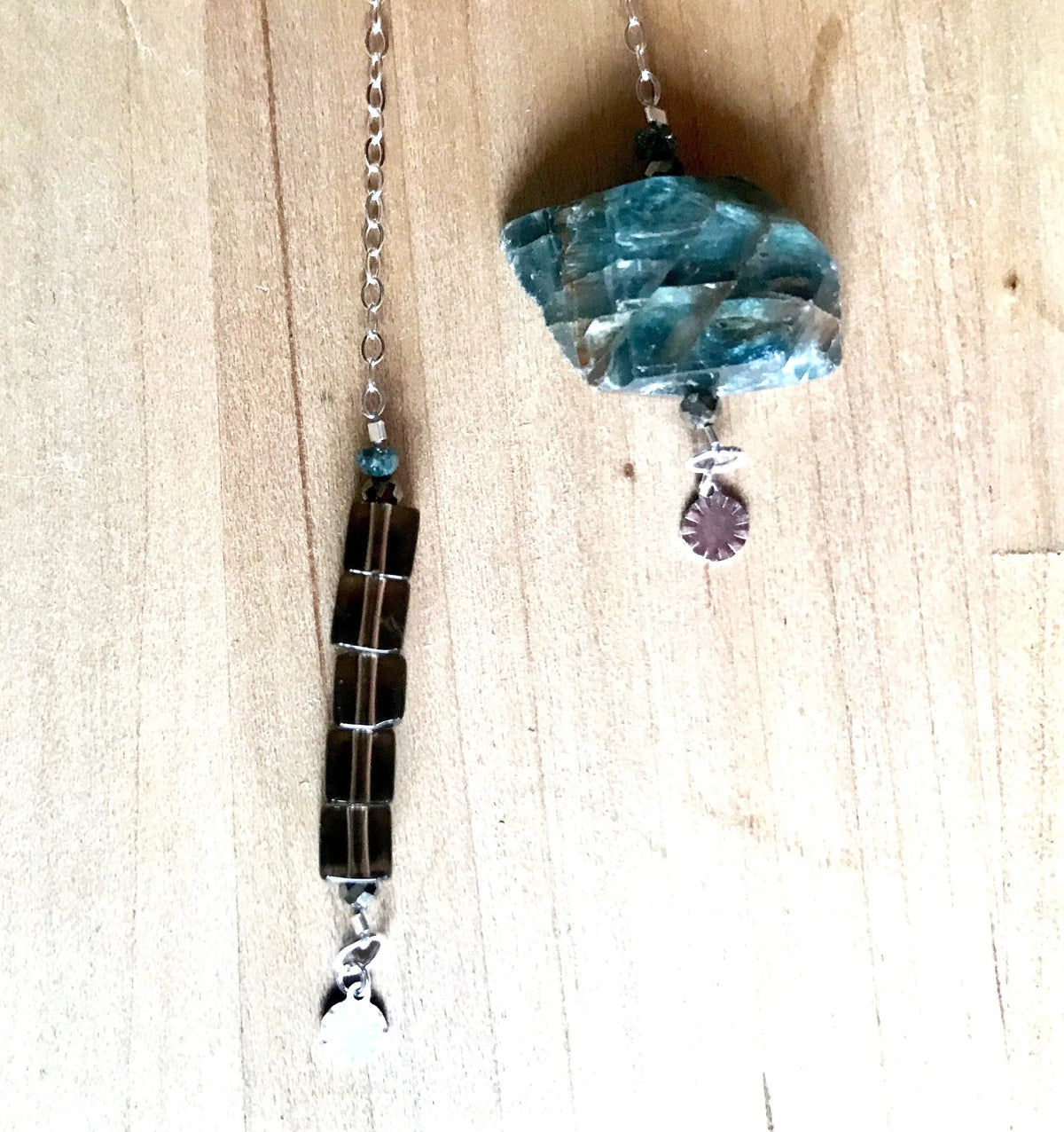 RYAN Lariat Necklace Rare Blue Kyanite Blue Diamonds Slow Fashion