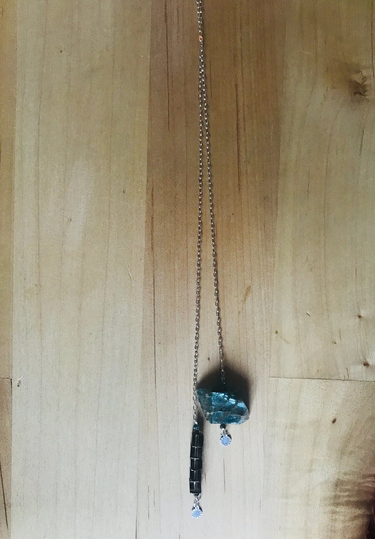 RYAN Lariat Necklace Rare Blue Kyanite Blue Diamonds Slow Fashion