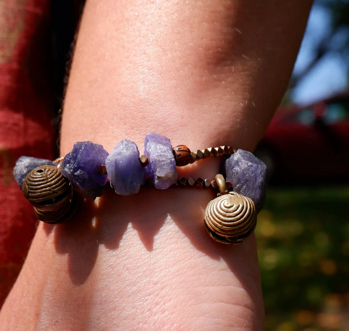 SAGA Bracelet Extremely Rare Raw Tanzanite 43-58 Carats Of Crystal