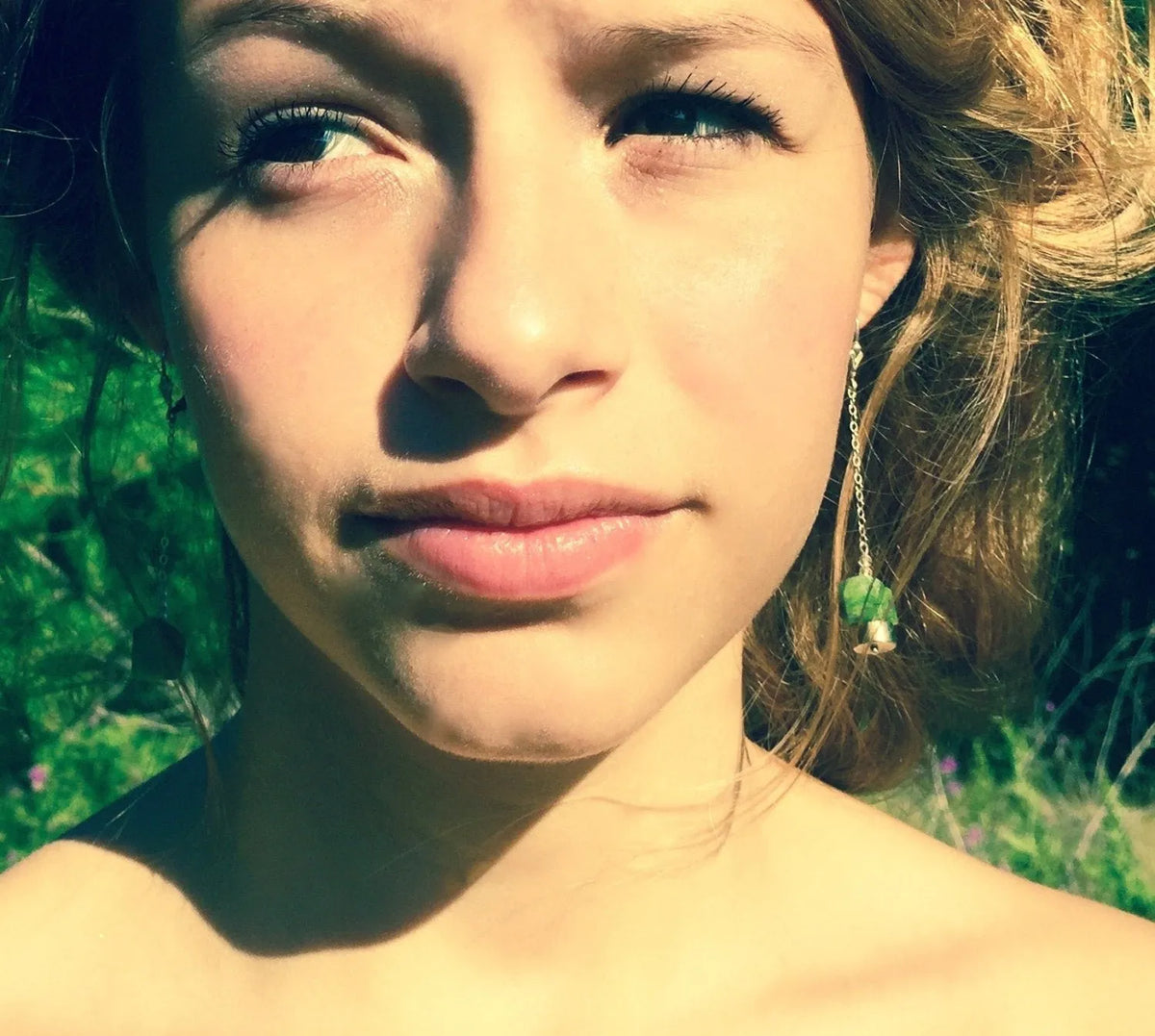 SHELBY Asymmetrical Earrings Emerald Pyrite Rose Quartz Tribal Boho