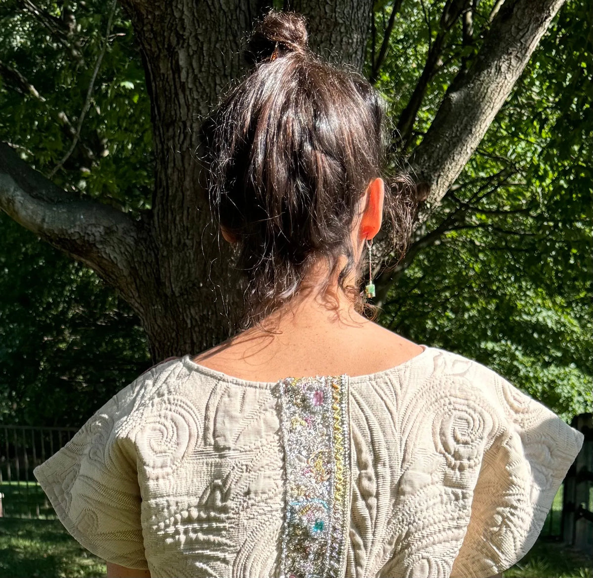 SHELBY Asymmetrical Earrings Emerald Pyrite Rose Quartz Tribal Boho