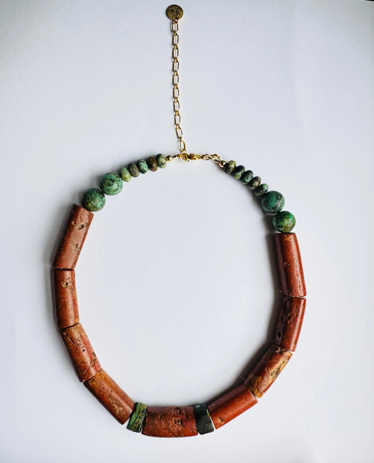 SIMONE Collar Necklace Bauxite Antique & Contemporary Turquoise