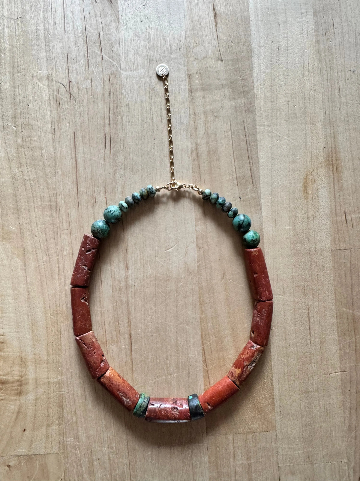 SIMONE Collar Necklace Bauxite Antique & Contemporary Turquoise
