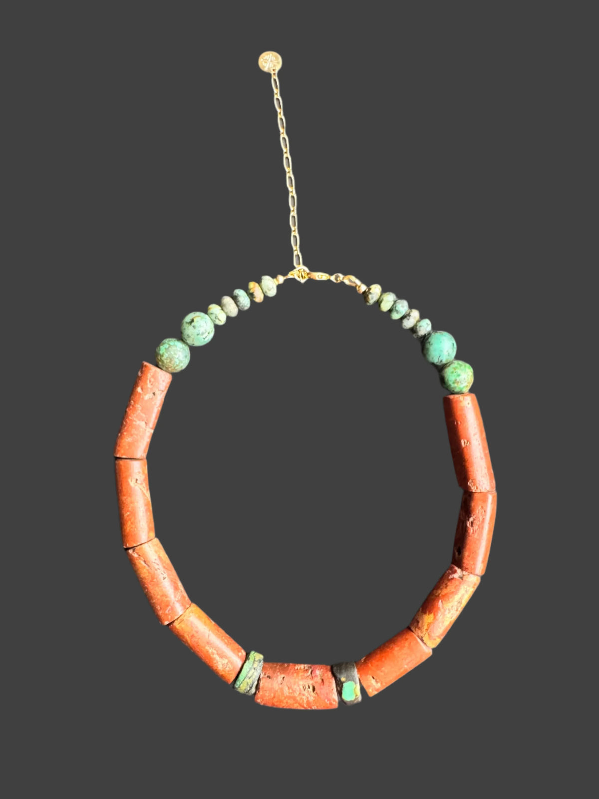 SIMONE Collar Necklace Bauxite Antique & Contemporary Turquoise