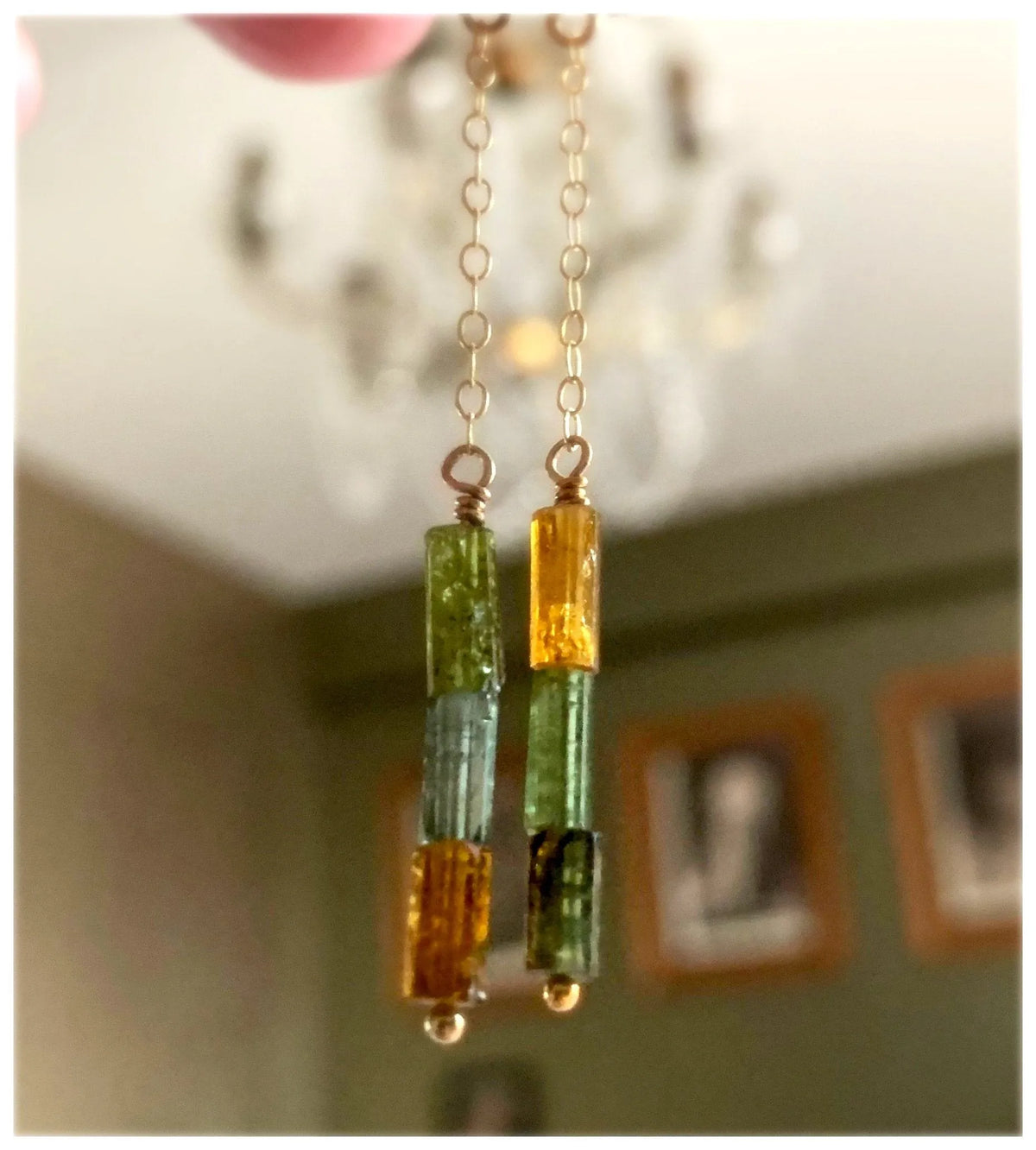 SOL Dangle Earrings Dravite Tourmaline Magical Healing Crystals