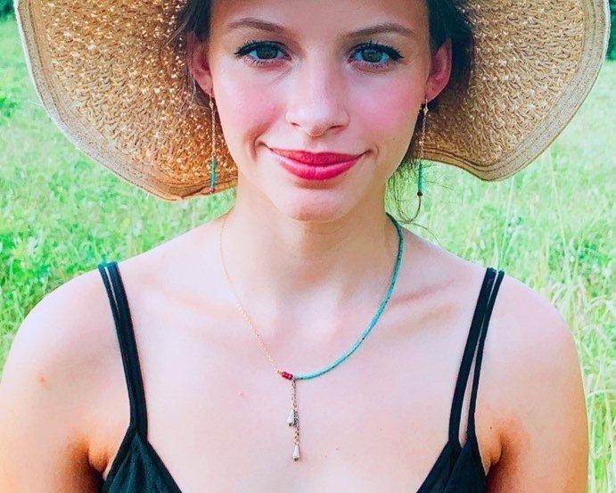 SOPHIE Earrings Turquoise Ruby Faceted Gemstones 14K Gold 14/20