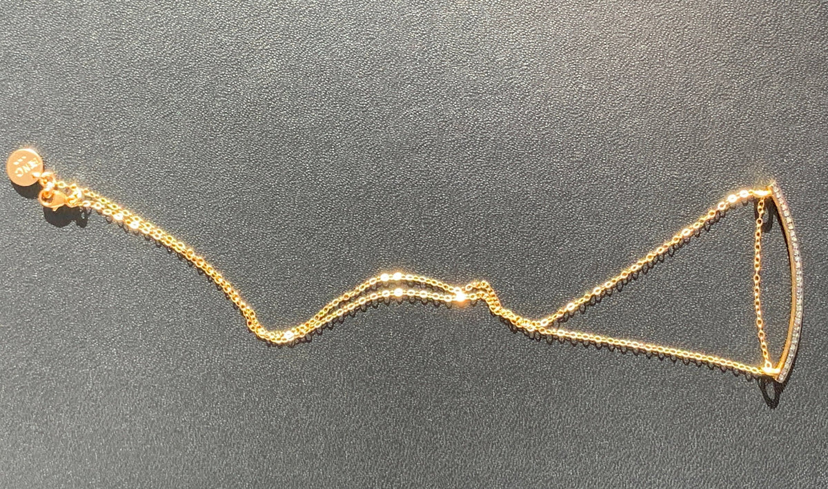 SUNBURST ARC Diamond Necklace Arch Pendant Gold 14/20 Cable Chain