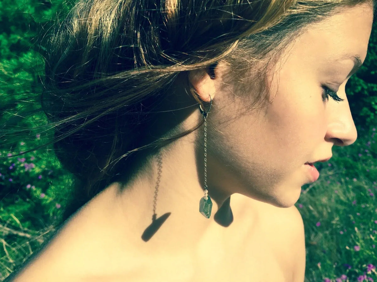 SYDNEY Earrings Dreamy Blue Kyanite Rose Quartz Modern Cottage