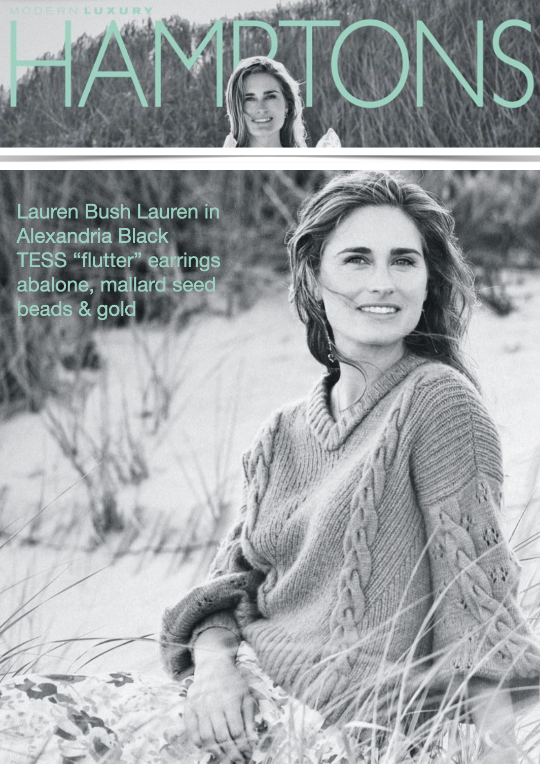 TESS Earrings Abalone Shell 14K Gold 14/20 Chain HAMPTONS Mag