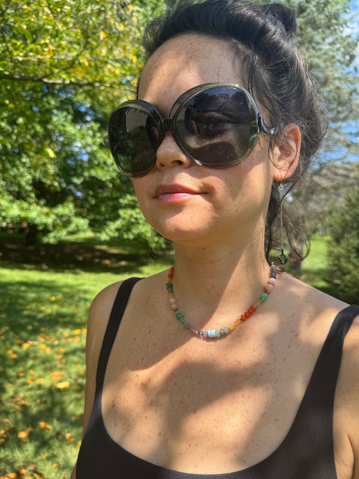 TESS Earrings Abalone Shell 14K Gold 14/20 Chain HAMPTONS Mag