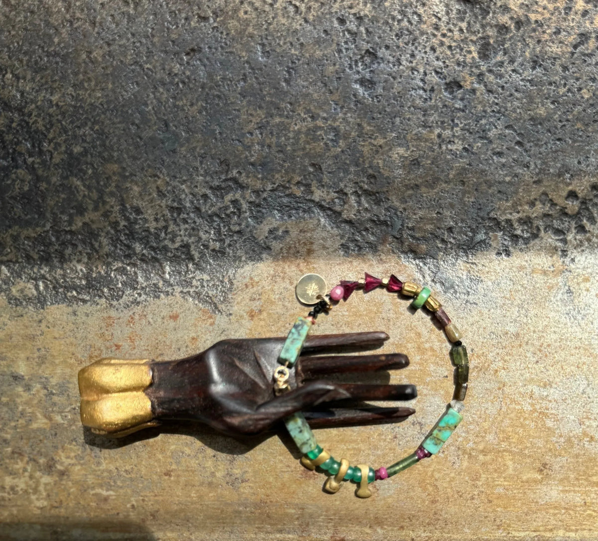 THEA beaded bracelet Fine Gems Crystals Wax-Cast Charms