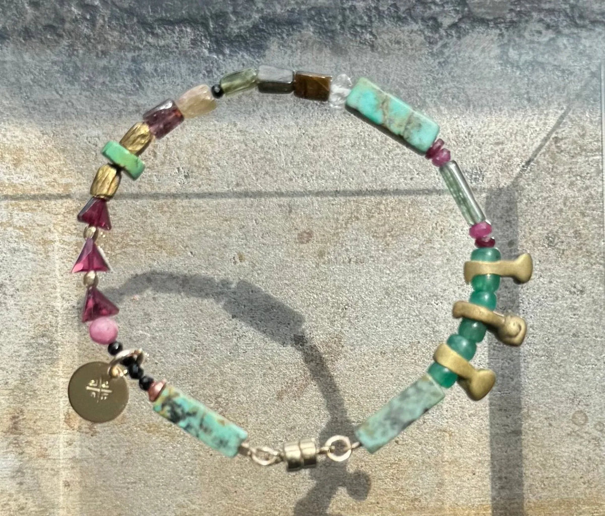 THEA beaded bracelet Fine Gems Crystals Wax-Cast Charms