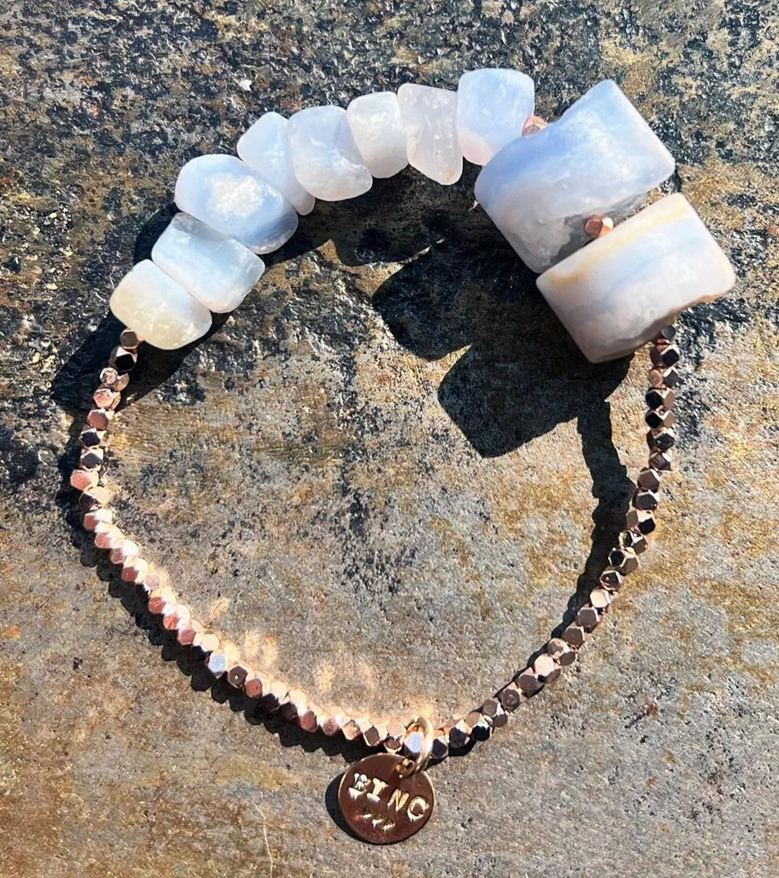 VERNITA Bracelet Blue Lace Agate Crystals (App 90-120 Carats)