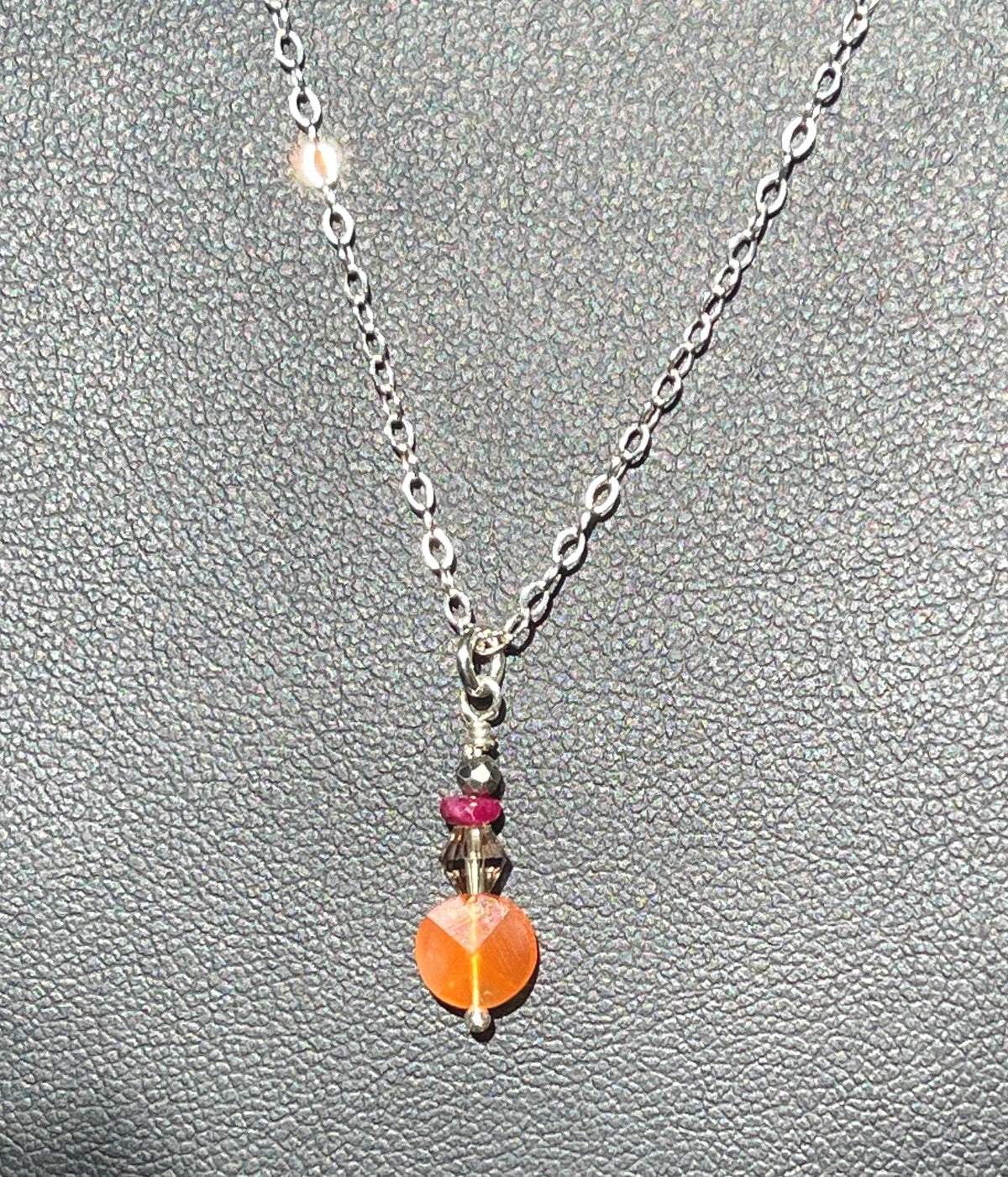 WAABSHKA MEMENGWAN Double-Chain Crystal Necklace Sterling Gold Mix