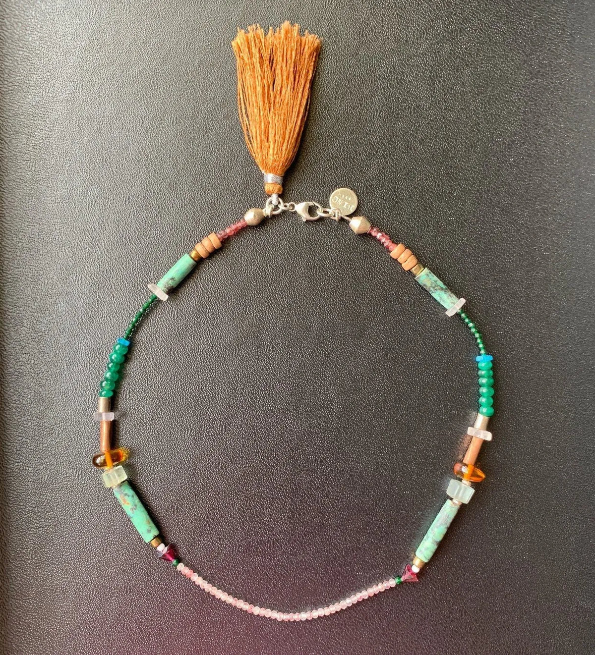 WEST Choker Beaded Bohemian Splurge Fine Turquoise Gems Crystals