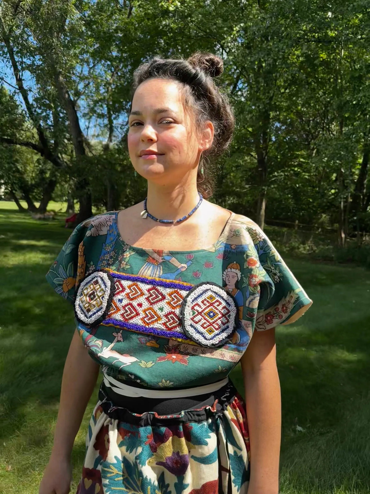 WINONA Collar Choker Necklace Lapis Lazuli 14K Gold Pendants