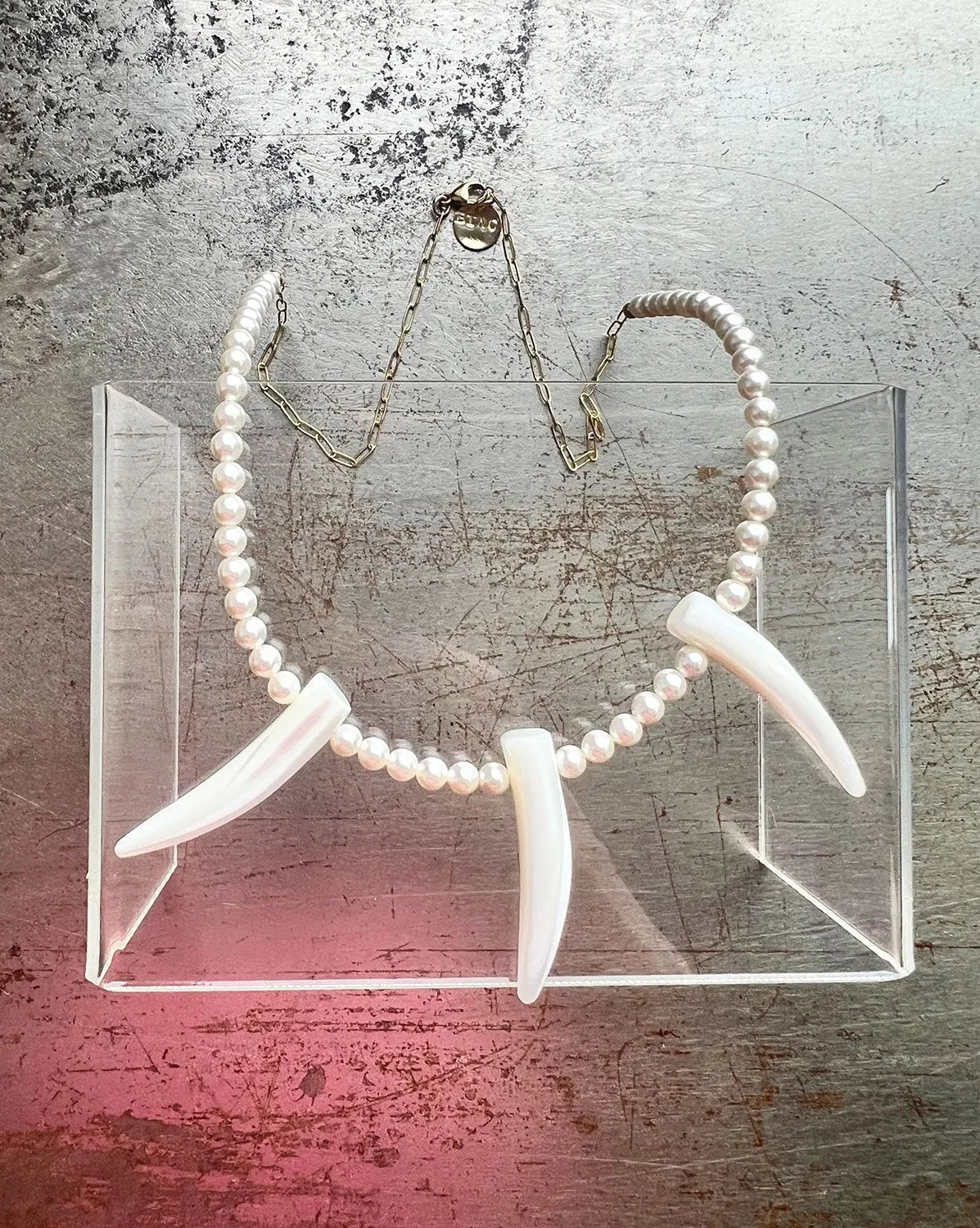 WOLFY Pearl Necklace Pearl Teeth 14K Gold Or Sterling Silver