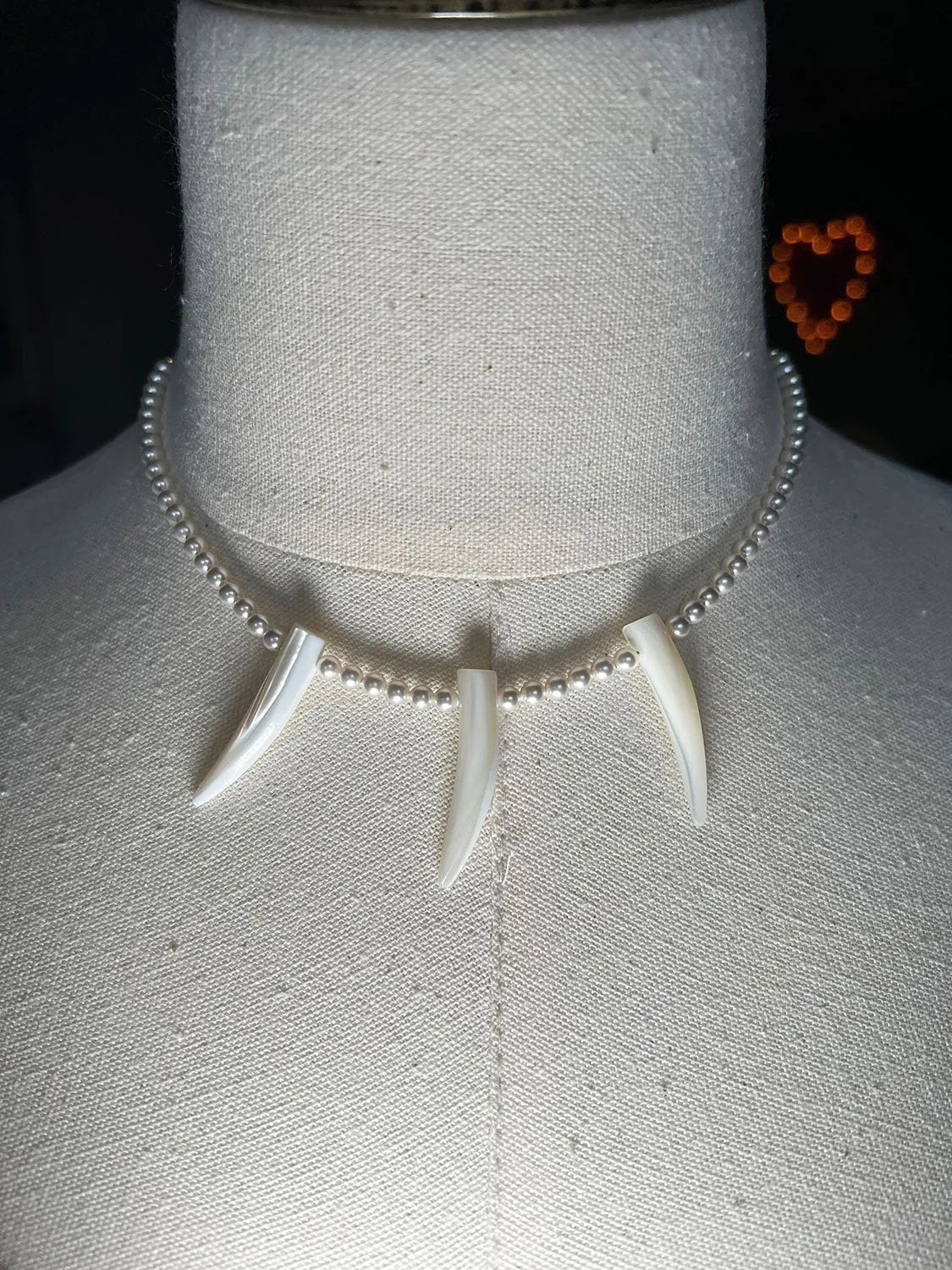 WOLFY Pearl Necklace Pearl Teeth 14K Gold Or Sterling Silver
