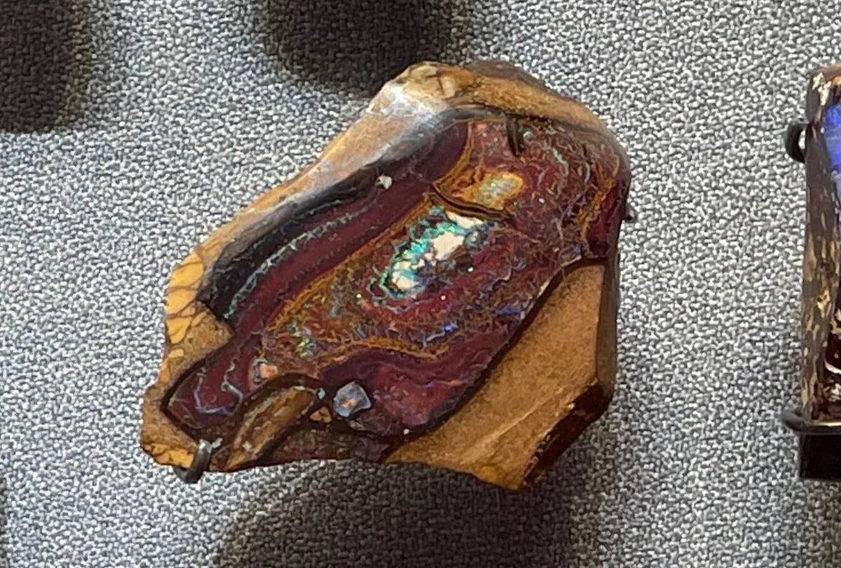 XAVIER Earrings In Green Opal Elongated Rectangular Shaped