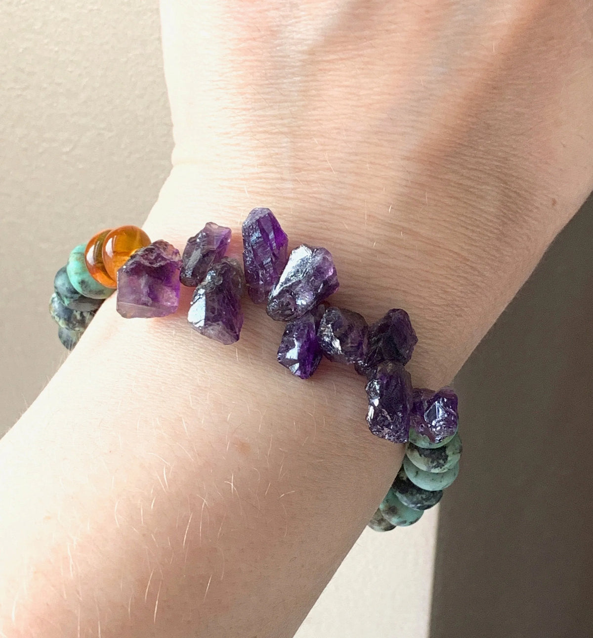 YARA Bracelet Turquoise Amber Iolite Stunning Shimmering Jewels