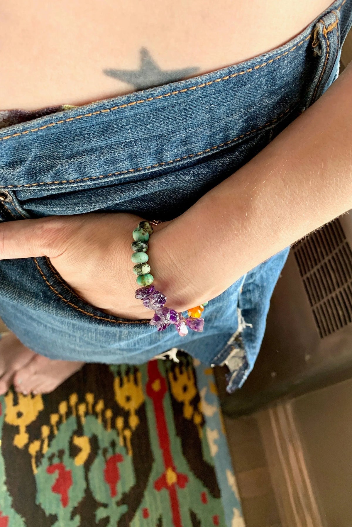 YARA Bracelet Turquoise Amber Iolite Stunning Shimmering Jewels