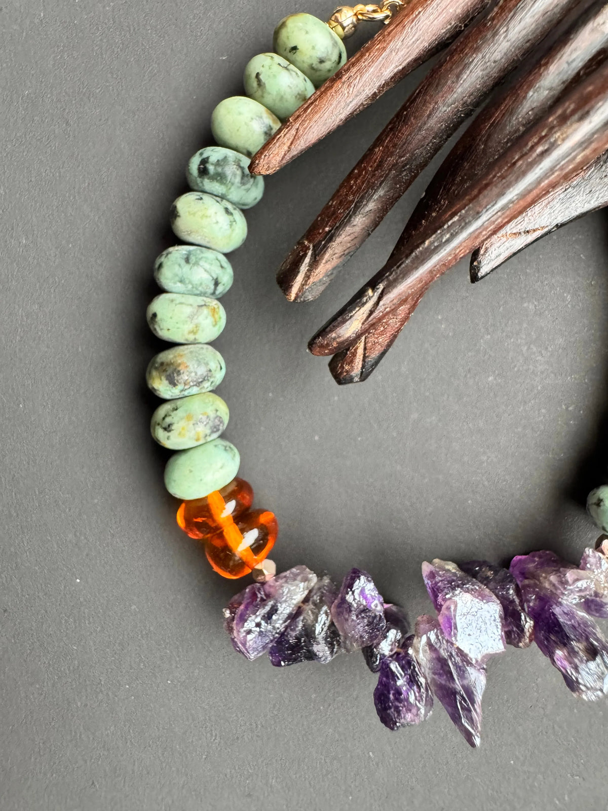 YARA Bracelet Turquoise Amber Iolite Stunning Shimmering Jewels