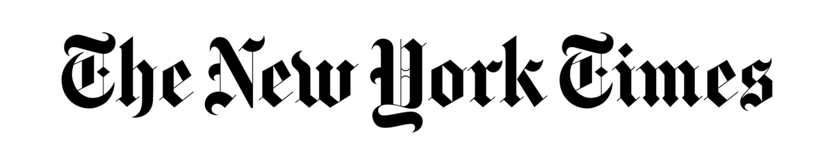 Logo for *The New York Times*, instantly recognizable with its iconic Gothic-style blackletter typography. It conveys legacy, authority, and cultural significance — synonymous with world-class journalism.