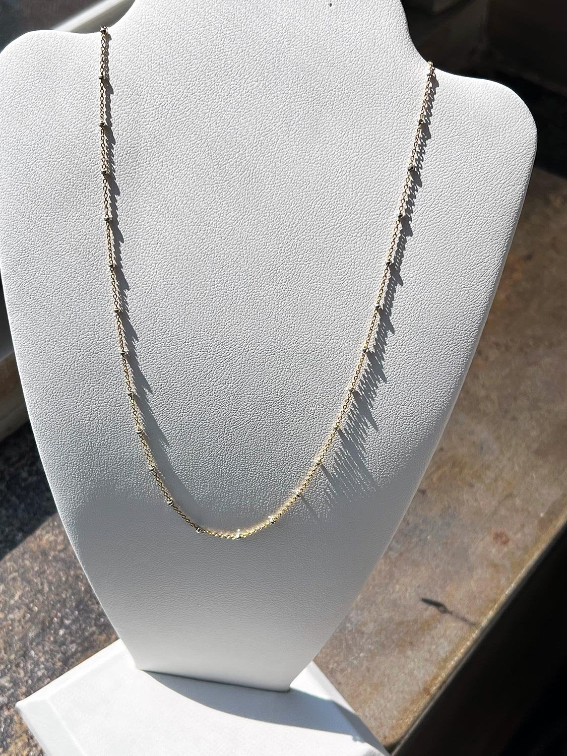 LUELLA "Tin Can" Necklace 14K (14/20) Gold Cable Chain
