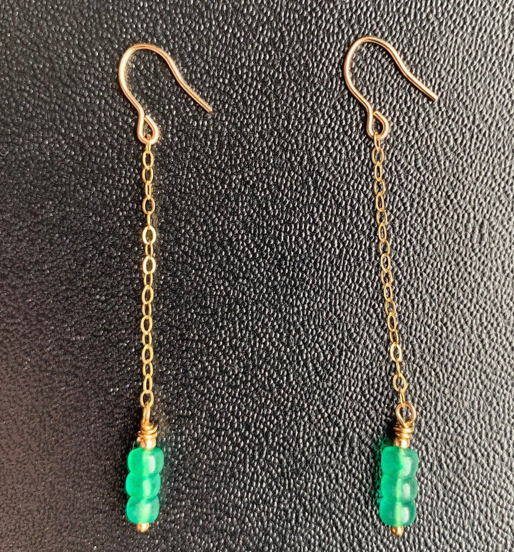 IRELAND Emerald Earrings 14K Gold 14/20 Minimalism Vibe Style
