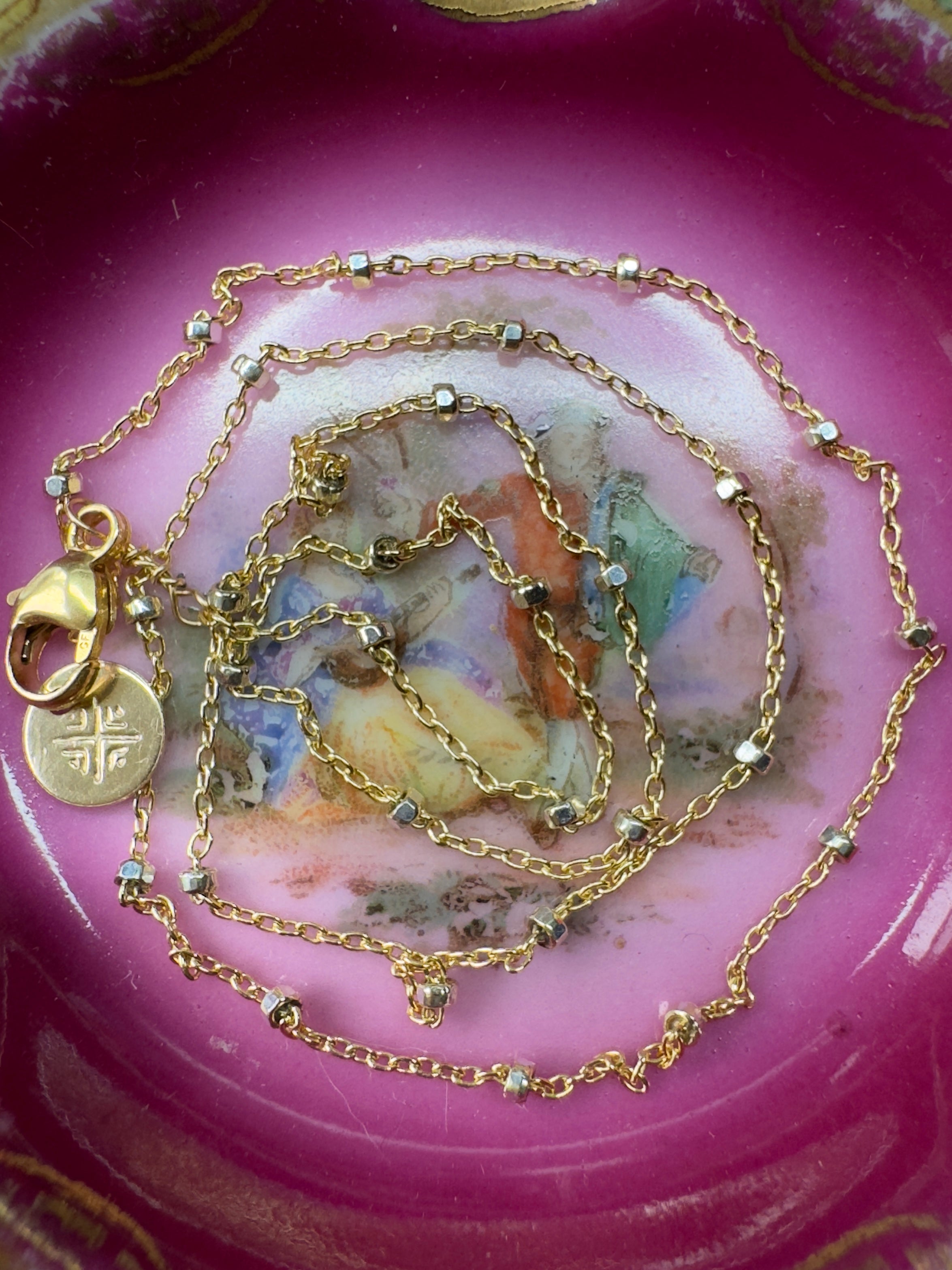 LUELLA "Tin Can" Necklace 14K (14/20) Gold Cable Chain